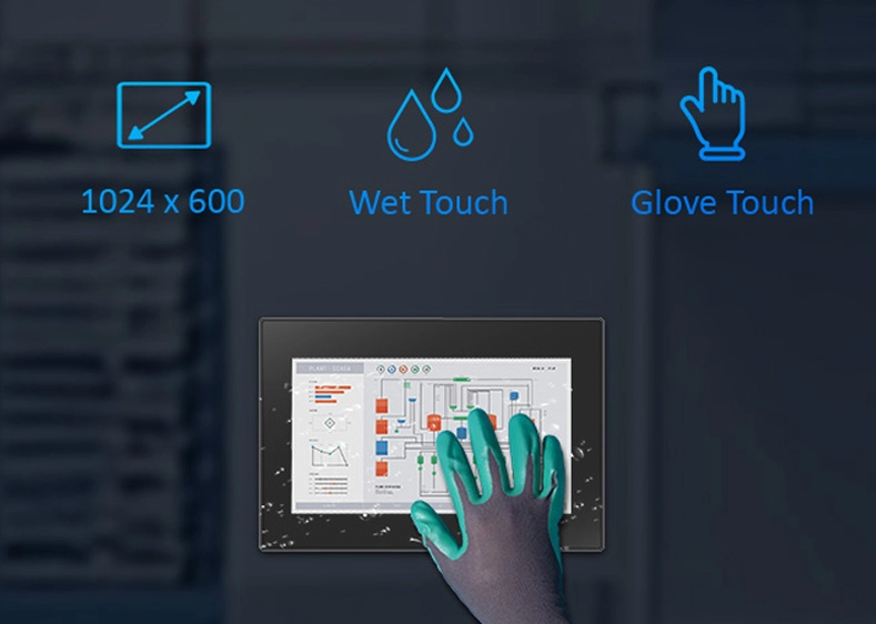 7-Inch Touchscreen HMI with Wet and Glove Touch Support